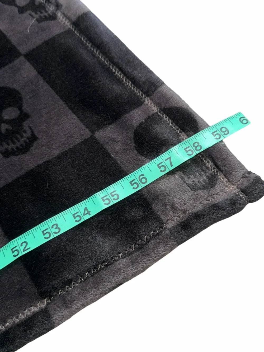 10/$25🦋 The Big One Black & Gray Skull Checkered Halloween Throw Blanket
